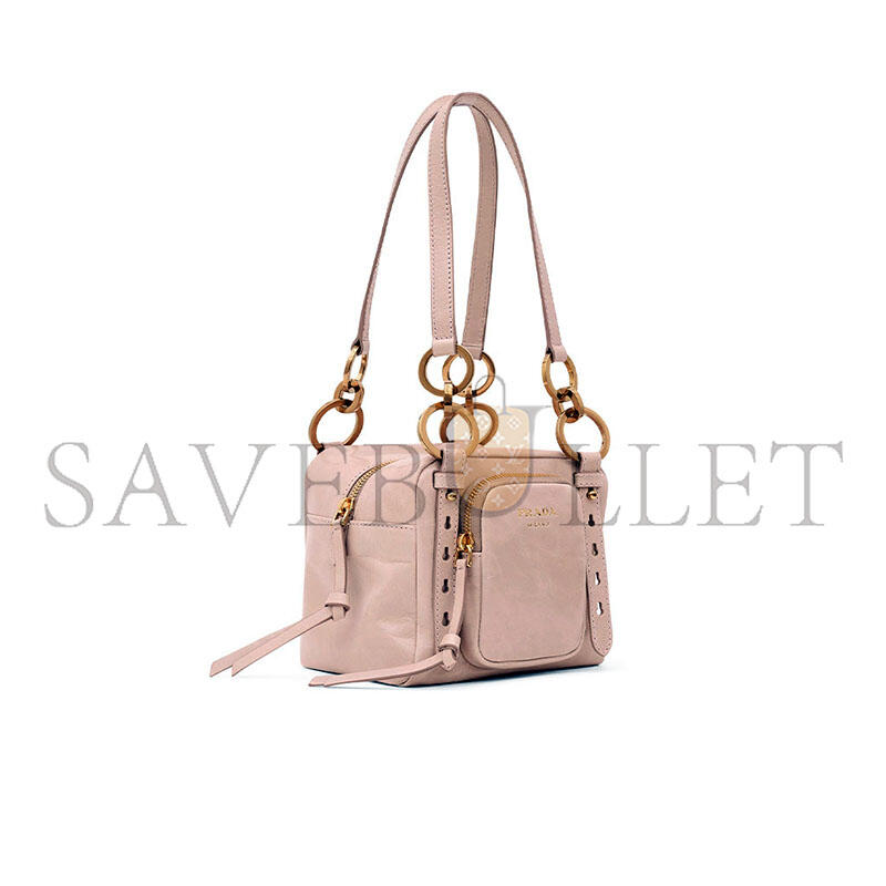 PRADA DANGLE LEATHER TOP-HANDLE MINI-BAGPOWDER PINK  (14.5*14*13.5cm)